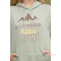 Damen ärmellose gedruckter Känguru -Taschenpullover Hoodies